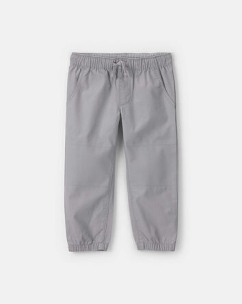 Toddler Boy Canvas Joggers - Grey, 