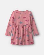 Toddler Girl School Spirit Long-Sleeve Dress - Pink, image 1 of 4 slides