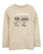 Enfant T-shirt en mélange de coton doux à motif de nourriture - Kaki, image 1 sur 3 diapositives
