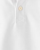 Toddler Boy Pique Uniform Polo Shirt - White, image 2 of 3 slides