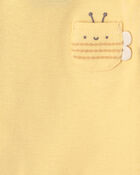 Baby Girl 4-Pack Bee Long-Sleeve Bodysuits - Yellow/Blue/Ivory, image 2 of 6 slides