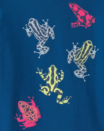 Tout-petit gar&ccedil;on - T-shirt &agrave; imprim&eacute; de grenouille tropicale - Bleu, 