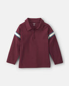 Boys Knit Polo Shirt- Maroon, image 1 of 3 slides