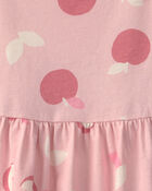 Tout-petit fille - Robe manches courtes &agrave; motif pomme - Rose, image 3 sur 3 diapositives