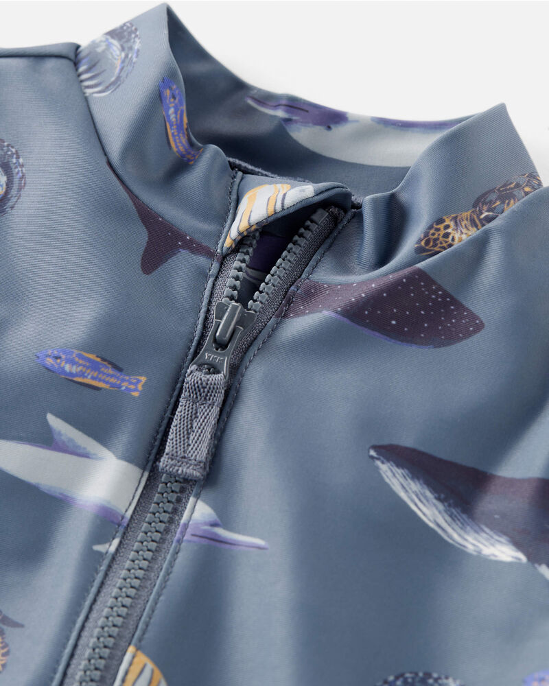 Baby Boy Recycled Long Sleeve Rashguard Swimsuit, image 2 of 4 slides