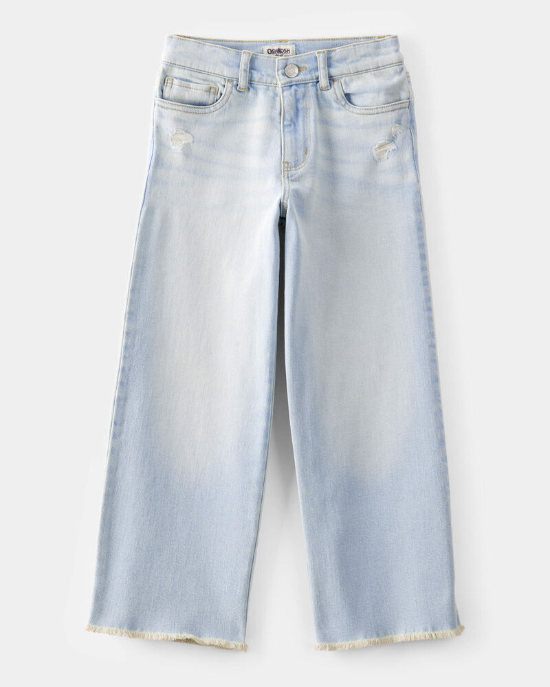 Girls Baggy Wide Leg Jeans - Ozone Wash, image 1 of 6 slides