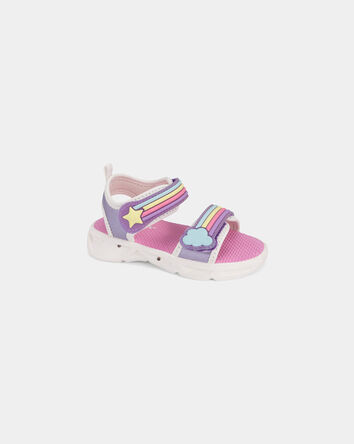 Tout-petit fille - Sandales arc-en-ciel qui clignotent, 
