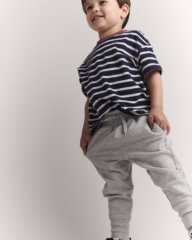 Toddler Striped Short-Sleeve Relaxed Subway Tee - Navy, image 3 of 6 slides
