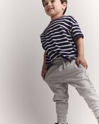Toddler Striped Short-Sleeve Relaxed Subway Tee - Navy, image 3 of 6 slides