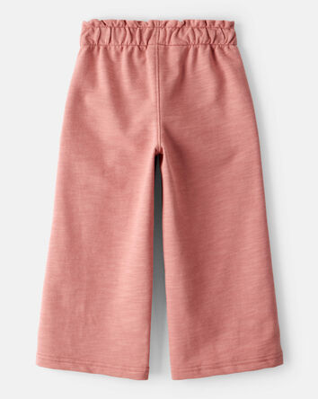 Toddler Girl 100% Cotton Wide-Leg Pants - Pink, 