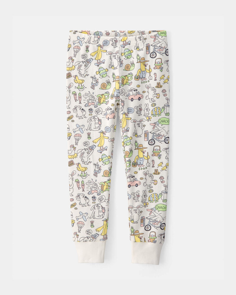 Toddler Easter Scavenger Hunt 100% Cotton Snug Fit 2-Piece Pyjama Set - Ivory, image 4 of 5 slides