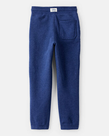 Boys Solid Fleece Drawstring Joggers - Blue, 