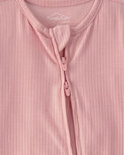 Baby Girl 2-Way Zip PurelySoft Sleeper - Pink, image 2 of 8 slides