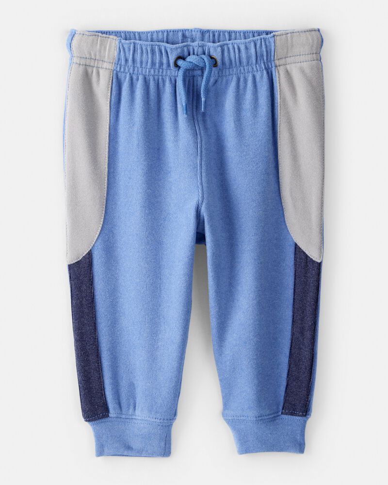 Baby Boy Colourblock Joggers - Blue/Grey, image 1 of 4 slides