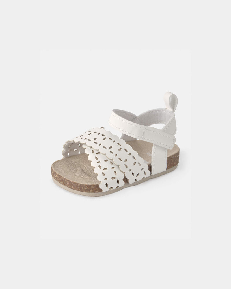 Baby Girl Floral Sandals - White, image 6 of 6 slides