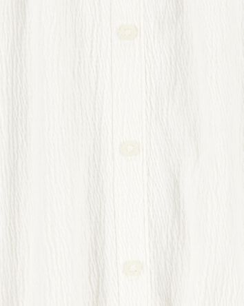 Kid Solid Short-Sleeve Fashion Top - Cream, 