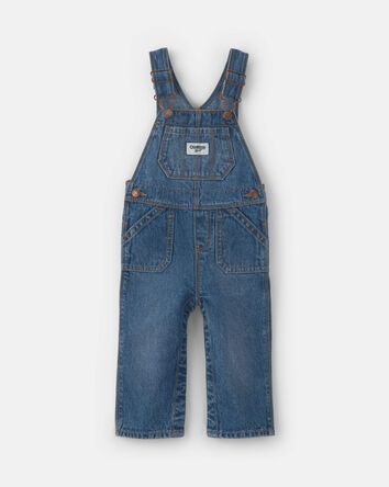 Baby Girl Wide-Leg Overalls - Medium Wash, 