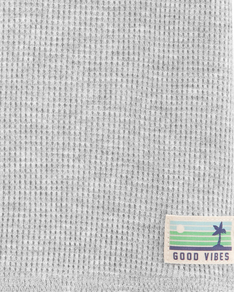 Toddler Short-Sleeve Waffle Knit Tee - Grey, image 2 of 3 slides