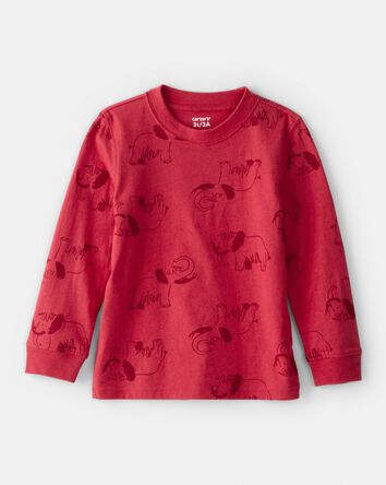 Tout-petit gar&ccedil;on - T-shirt graphique &agrave; manches longues Mammoth - Rouge, 