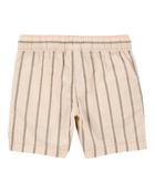 Toddler Striped Drawstring Shorts - Khaki, image 4 of 7 slides