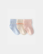 Baby Girl 3-Pack Ankle Socks - Pink/Blue, image 1 of 2 slides