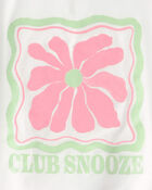 Filles - Pyjama ample 2 pi&egrave;ces &agrave; manches courtes, fleur &laquo;Club Snooze&raquo; - Ivoire/Vert, image 4 sur 5 diapositives
