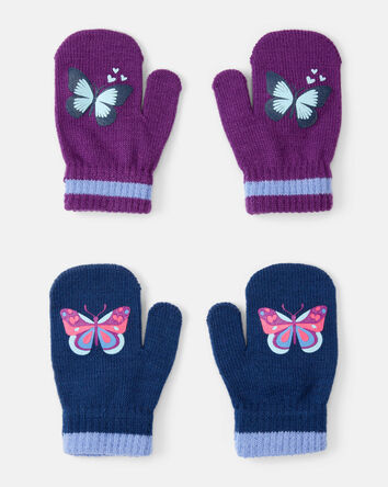Tout-petit fille - 2 paires de mitaines en tricot KOMBI – Fille, 