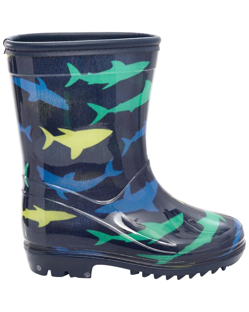 Toddler Shark Print Rain Boots, image 3 of 8 slides