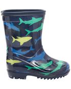 Toddler Shark Print Rain Boots, image 3 of 8 slides