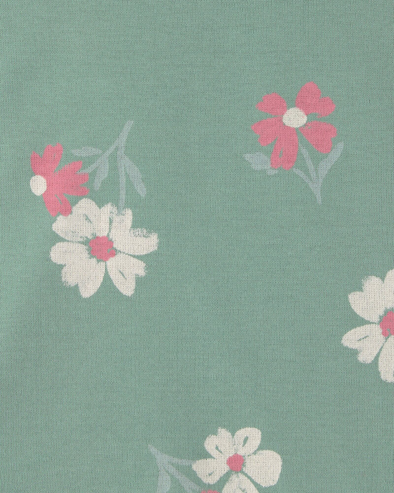 Baby Girl 3-Piece Heart Floral Long-Sleeve Bodysuit & Pant Set - Green/Cream, image 4 of 6 slides
