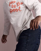 Toddler 'Juice By The Pool' Long-Sleeve Graphic Tee - Heather Grey, image 5 of 6 slides