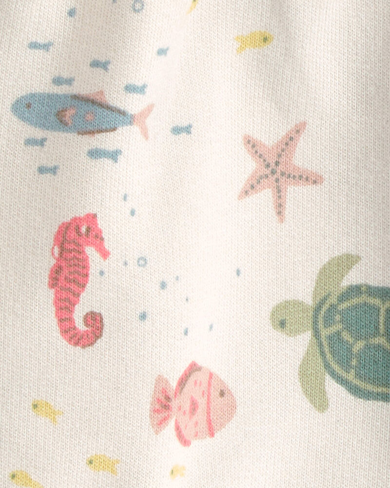Baby Girl 2-Pack French Terry Shorts in Under The Sea, image 4 of 6 slides