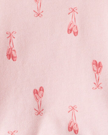 Bébé fille - Haut à manches longues et basque à imprimé de ballerines – Rose, 
