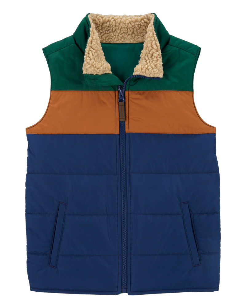 Multi Kid Colourblock Zip Up Puffer Vest Carter s Oshkosh Canada