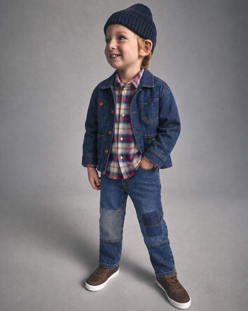 Tout-petit gar&ccedil;on - Jean en denim &agrave; jambe droite &ndash; D&eacute;lav&eacute; moyen, 