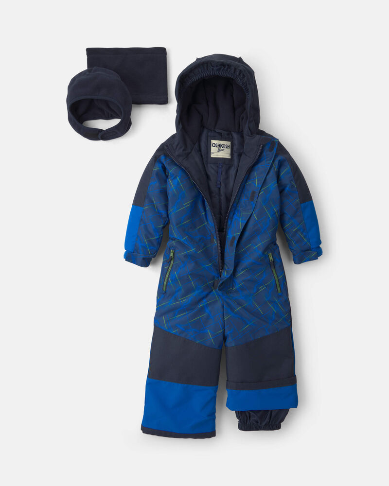 Baby Boy 1 Piece Snowsuit- Royal Blue, image 4 of 9 slides
