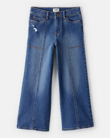Girls Denim Wide-Leg Jeans - Dark Wash, 