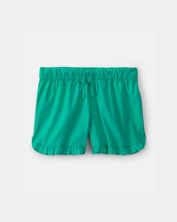 Girls Ruffle-Trim Shorts - Green, 
