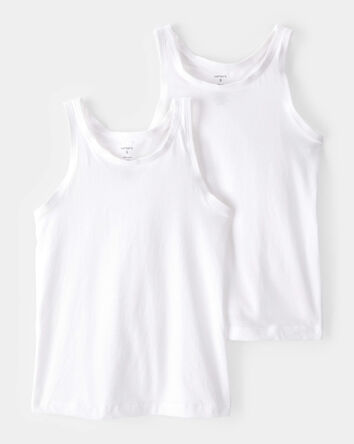Filles - Emballage de 2 camisoles sans manches - Blanc, 