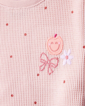 Bébé fille - Haut à manches courtes à pois - Rose, 