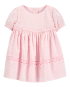 Bébé Robe à basque texturée - Rose, image 1 sur 5 diapositives