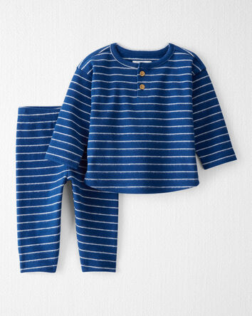 Baby Boy 2-Piece Organic Cotton Striped Set, 
