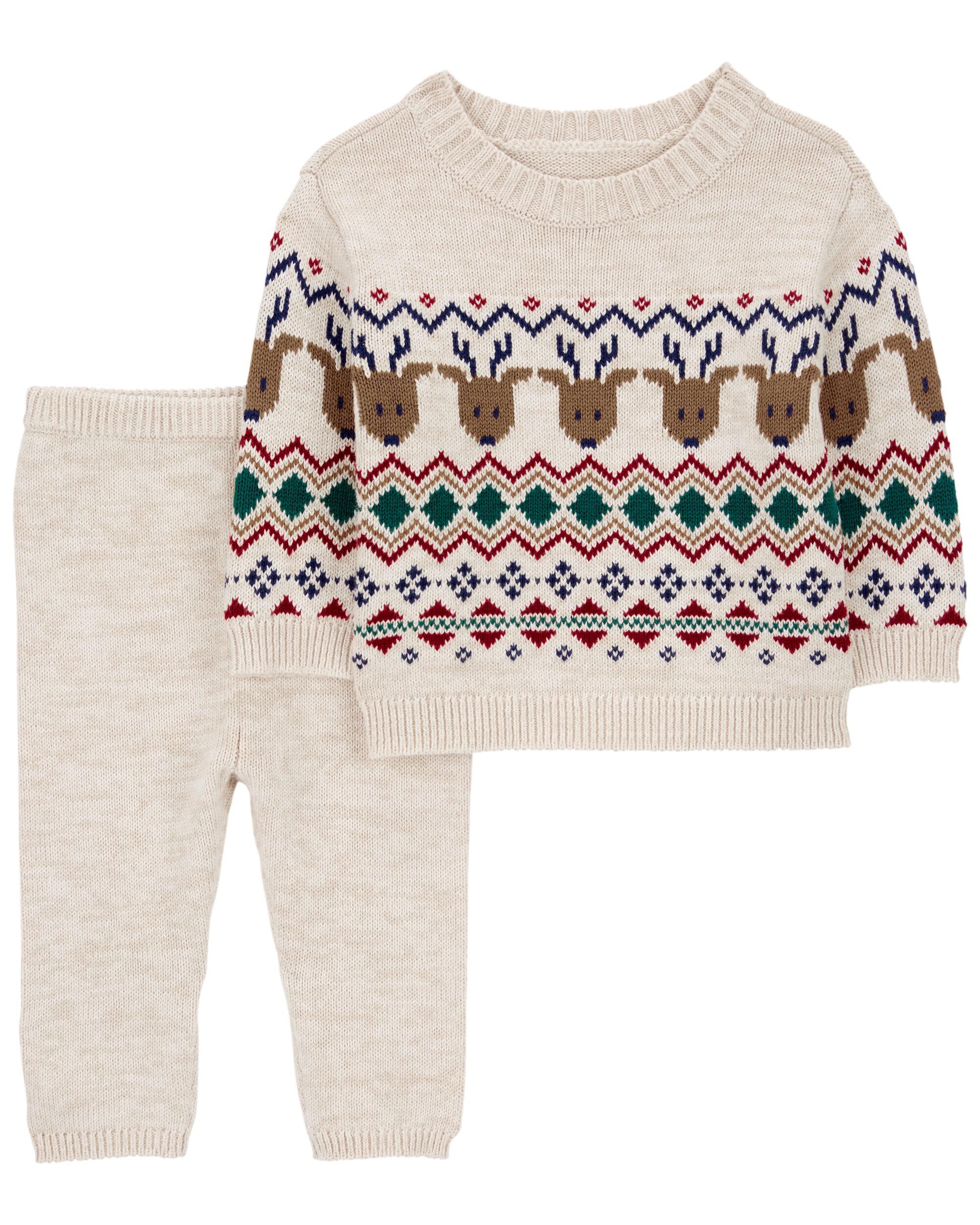 Baby Girls Baby 2 Piece Fair Isle Sweater Pant Set 3M Carter s