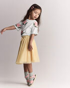 Toddler Girl Rolled Cuff Tee in Floral Print - Light Green, image 5 of 6 slides