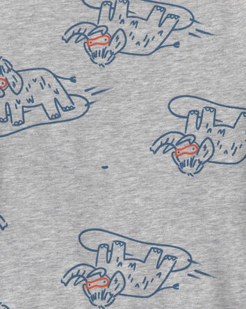 Tout-petit gar&ccedil;on &ndash; T-shirt manches longues &agrave; motif dinosaure &ndash; Gris, 