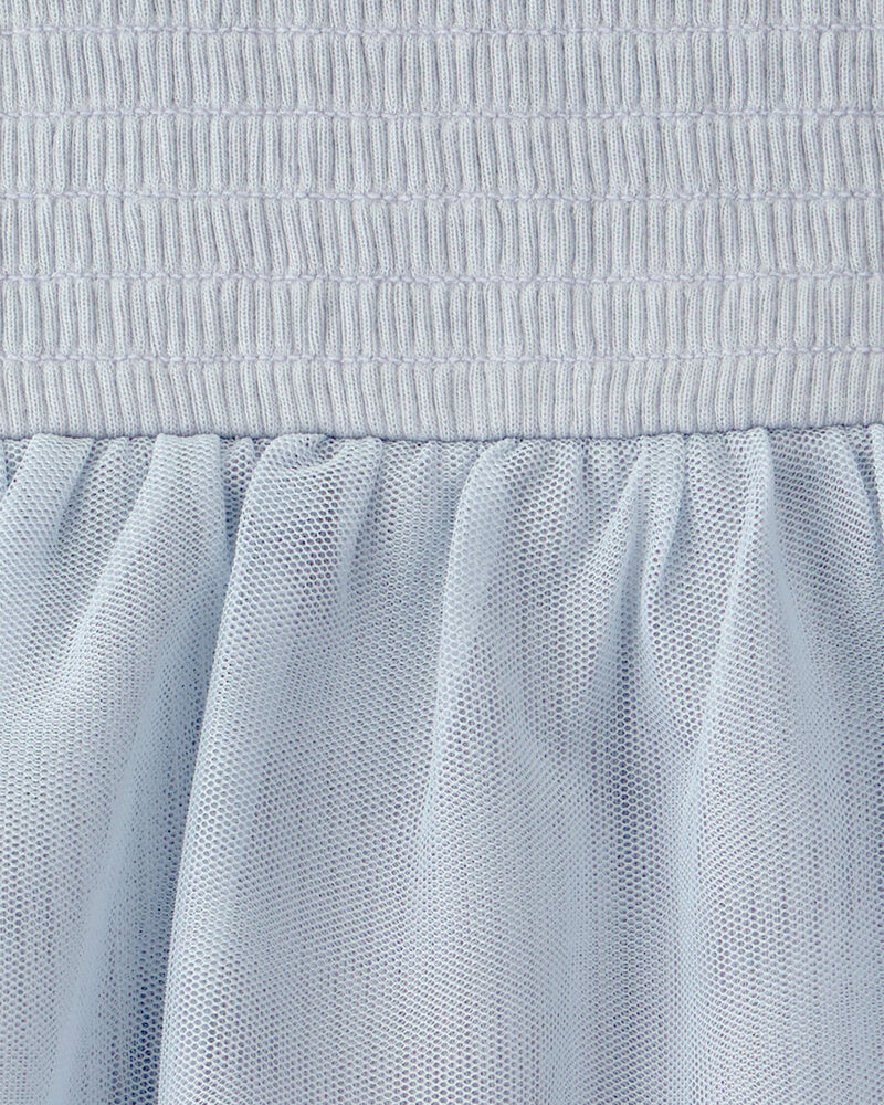 Baby Girl Ruffle Sleeveless Tutu Romper - Blue, image 2 of 3 slides