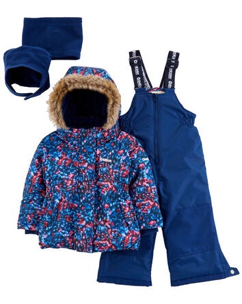 Toddler 2-Piece Tie-Dye Snowsuit With Bonus Hat & Neck Warmer
, 