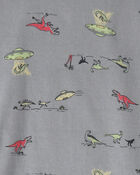 Gar&ccedil;ons - Ensemble de pyjama 4 pi&egrave;ces Dinosaure Ajust&eacute; 100 % coton - Vert/Gris, image 3 sur 4 diapositives