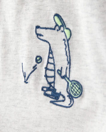 Baby Boy Alligator Polo Shirt - Blue/Grey, 