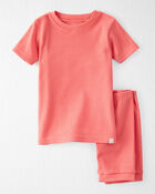 Enfant en bas âge Ensemble pyjama en coton biologique rose, image 1 sur 4 diapositives